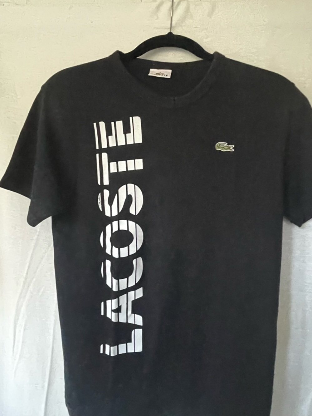 Lacoste Black Graphic Logo Men's T-Shirt Size Small Short Sleeve